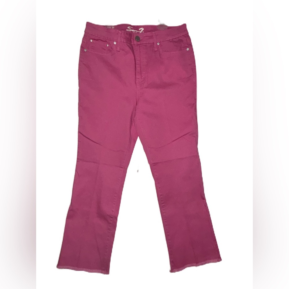 Seven 7 Jeans Women 10 Slim Straight Jeans Mid Rise Bubble Gum Barbie Core Pink
